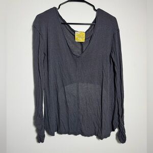 Free People Charcoal Long Sleeve Top